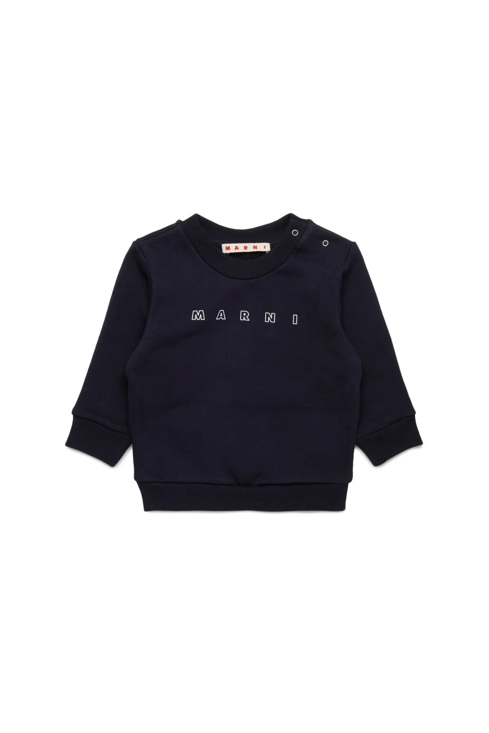 Sweatshirts | Logomania>MARNI Outline branded crew-neck sweatshirt blue navy