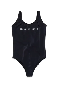 Swimwear | Swimwear>MARNI Outline branded one-piece swimsuit black