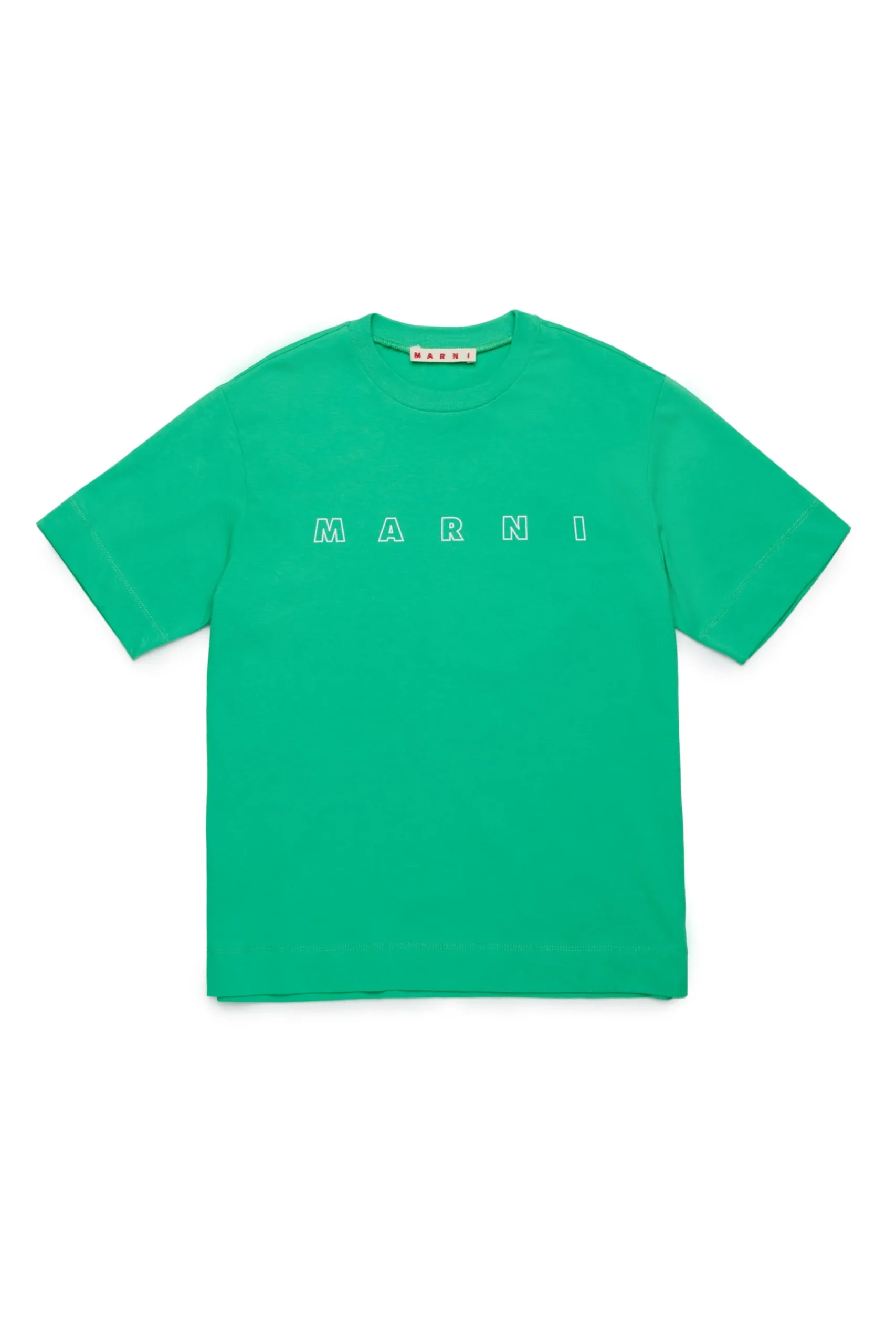T-Shirts | Logomania>MARNI Outline branded T-shirt pastel green