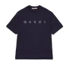 T-Shirts | Logomania>MARNI Outline branded T-shirt blue navy
