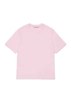 T-Shirts | Logomania>MARNI Outline branded T-shirt light pink