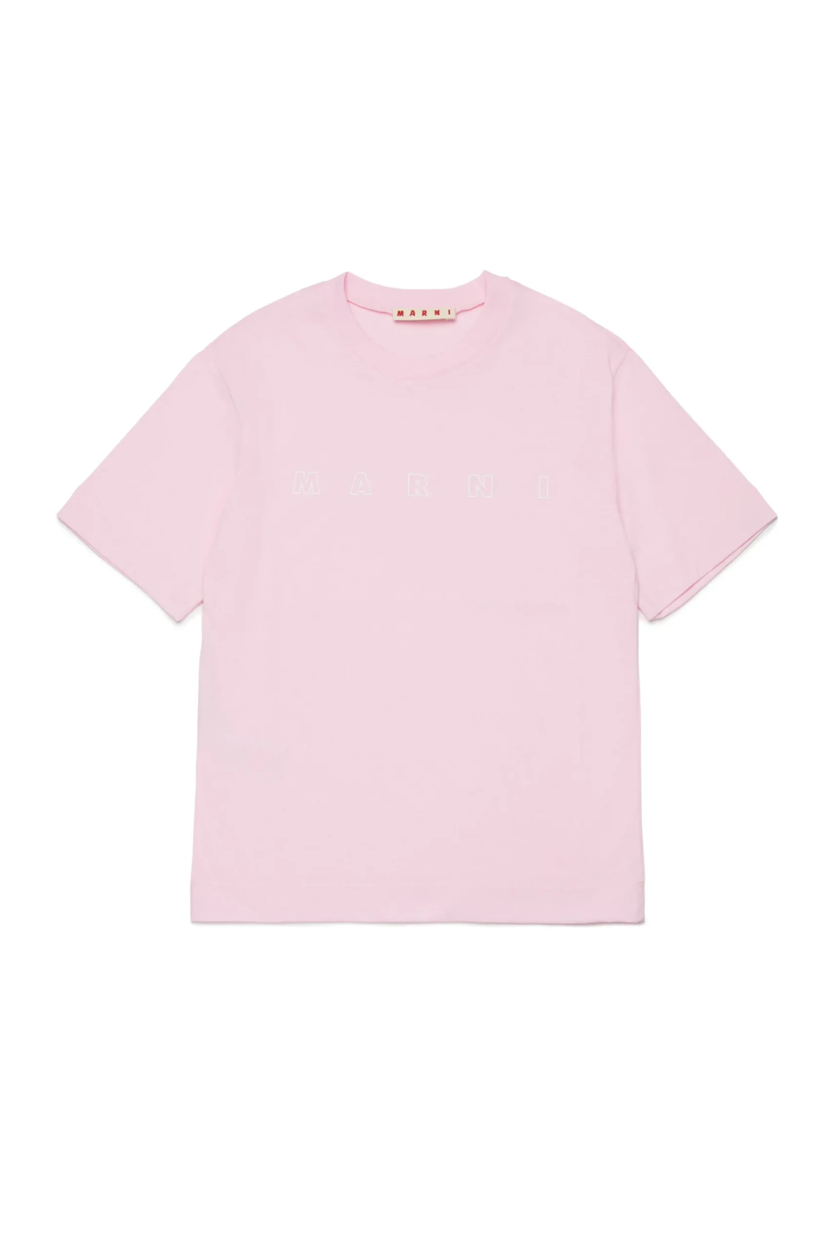 T-Shirts | Logomania>MARNI Outline branded T-shirt light pink
