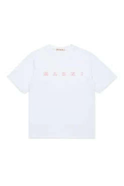 T-Shirts | Logomania>MARNI Outline branded T-shirt white