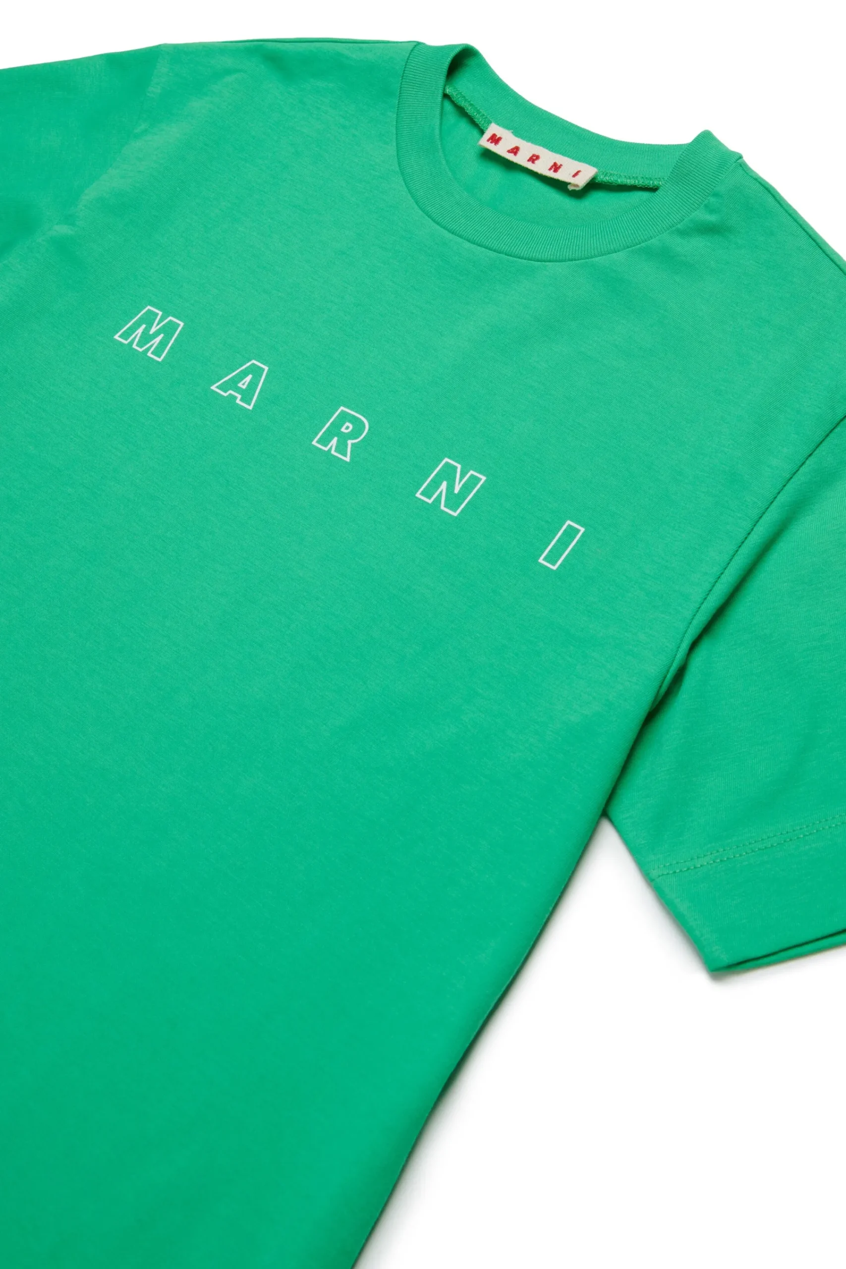T-Shirts | Logomania>MARNI Outline branded T-shirt pastel green