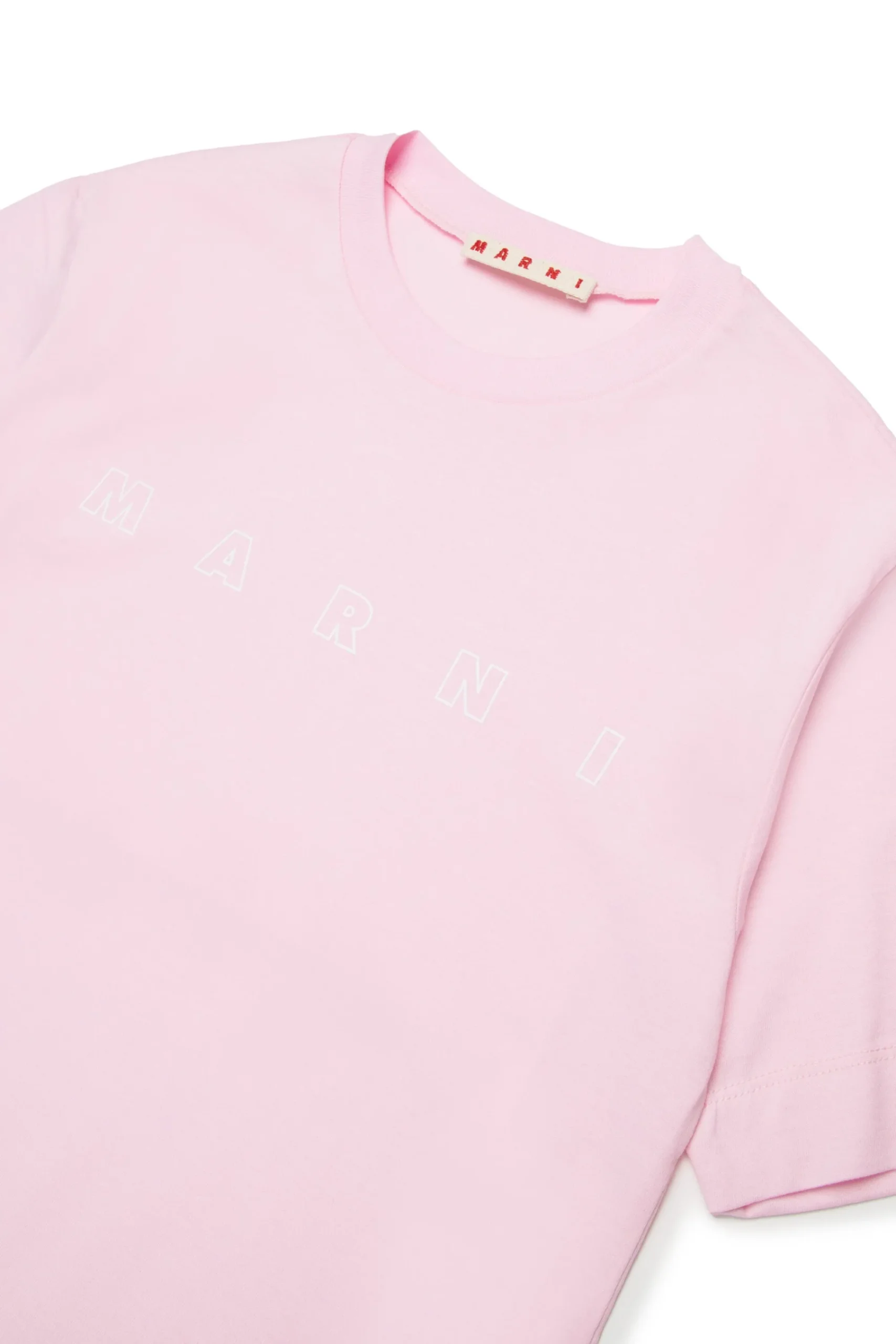 T-Shirts | Logomania>MARNI Outline branded T-shirt light pink