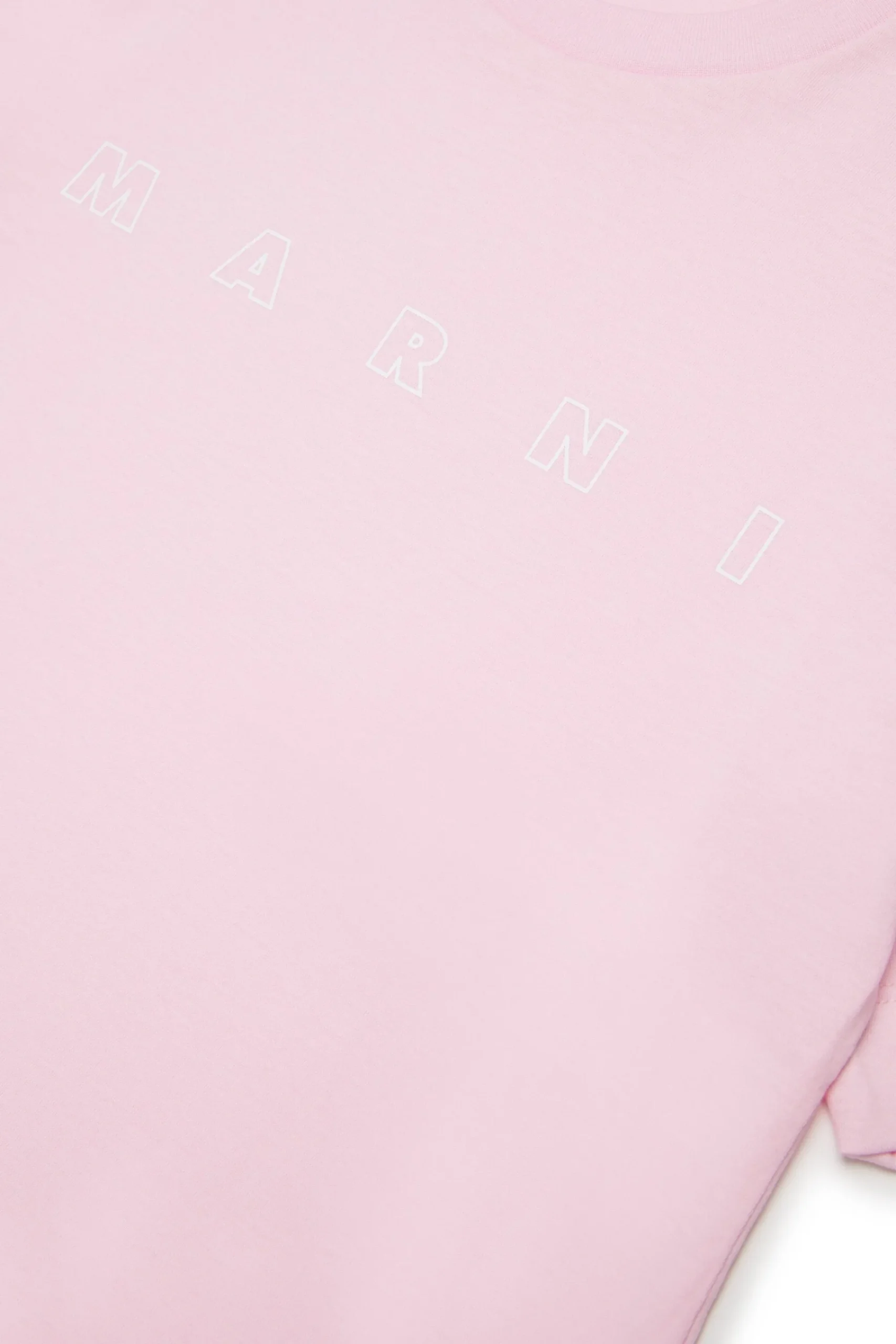 T-Shirts | Logomania>MARNI Outline branded T-shirt light pink