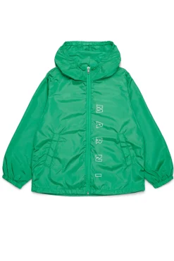 Jackets And Padded Jackets | Logomania>MARNI Outline branded windbreaker jacket pastel green