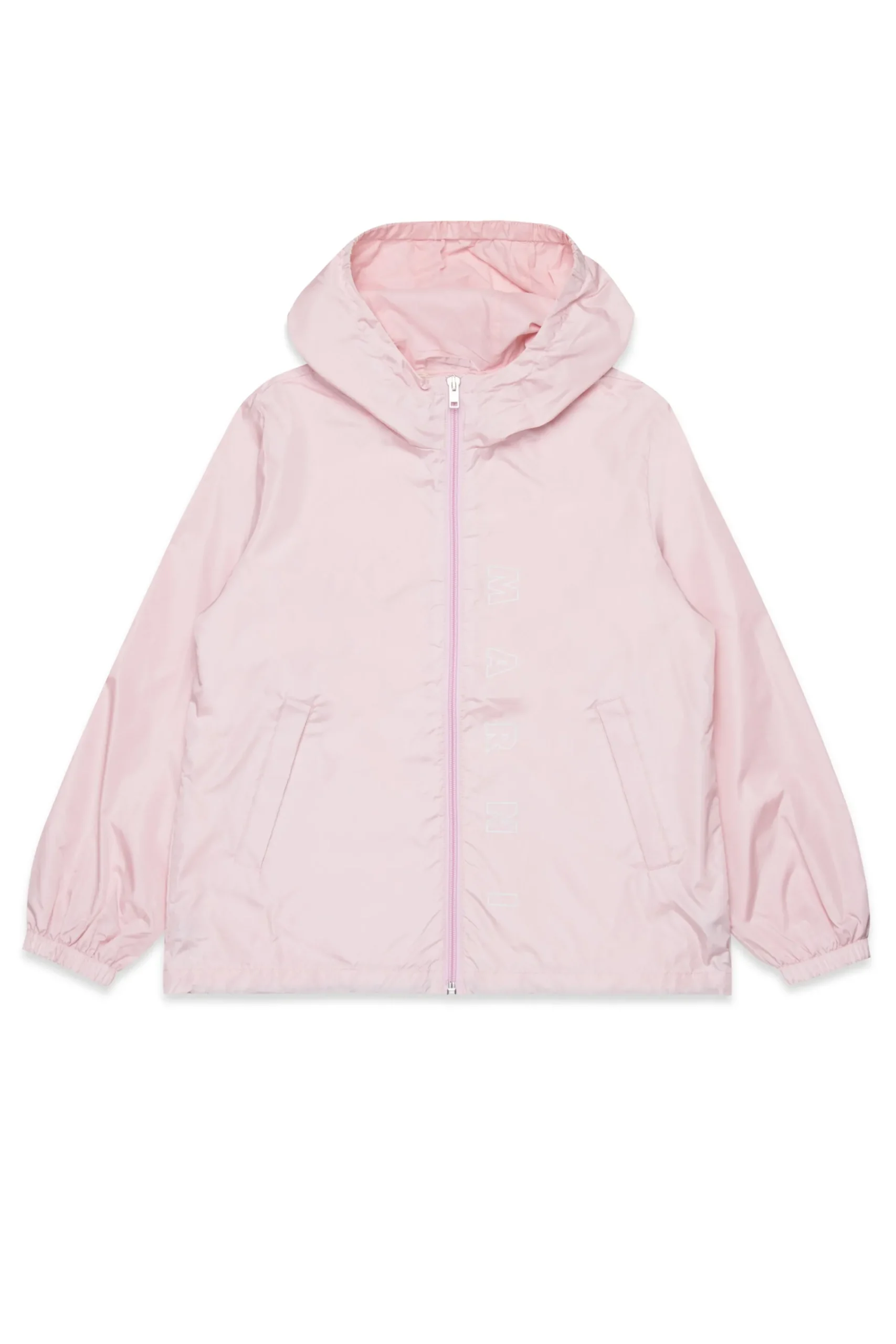 Jackets And Padded Jackets | Logomania>MARNI Outline branded windbreaker jacket light pink