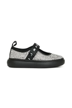 Sneakers | Sneakers>MARNI Mary Jane trainers with rhinestones silver