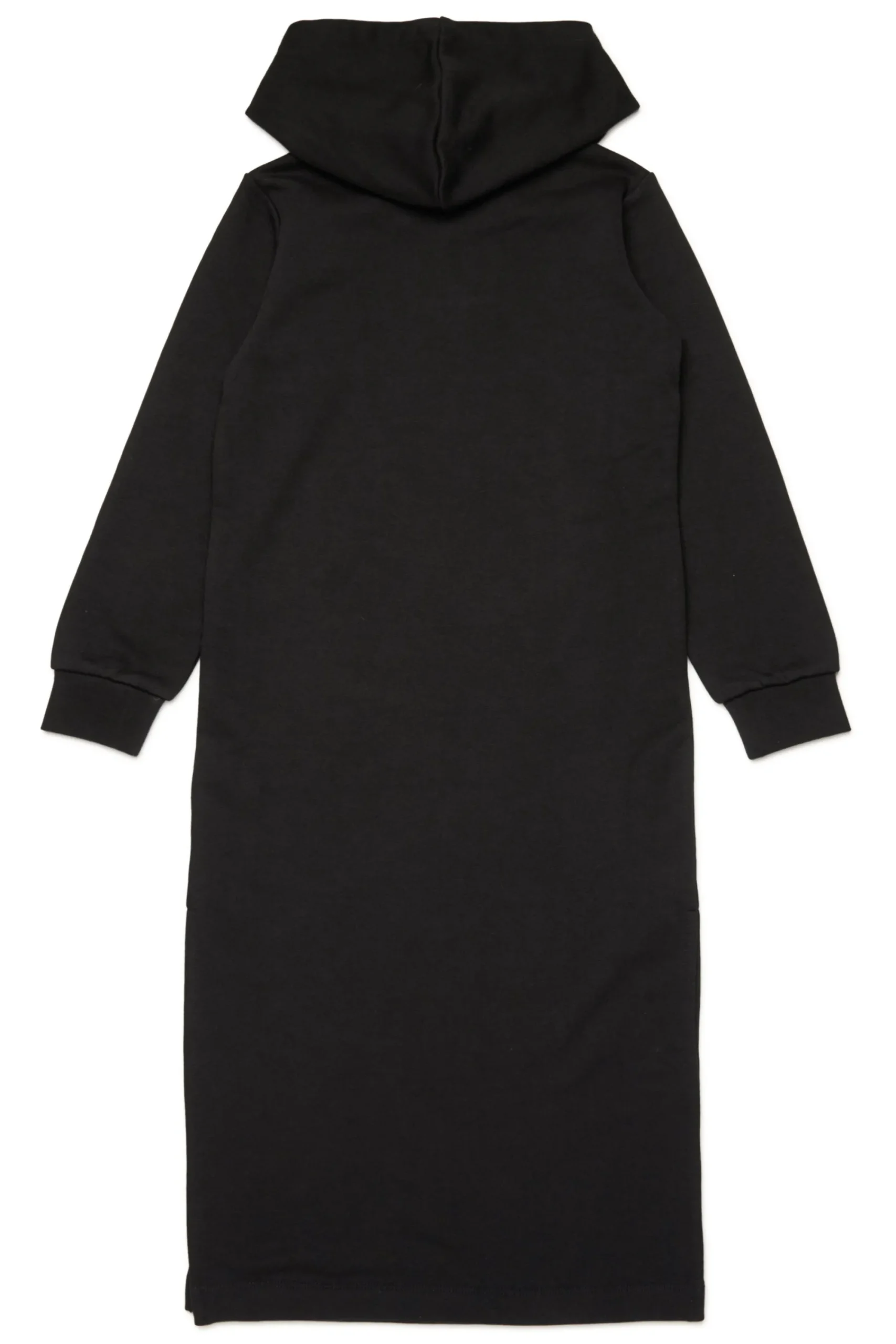Dresses>DIESEL Maxi sweatshirt dress with embroidered oval D logo black