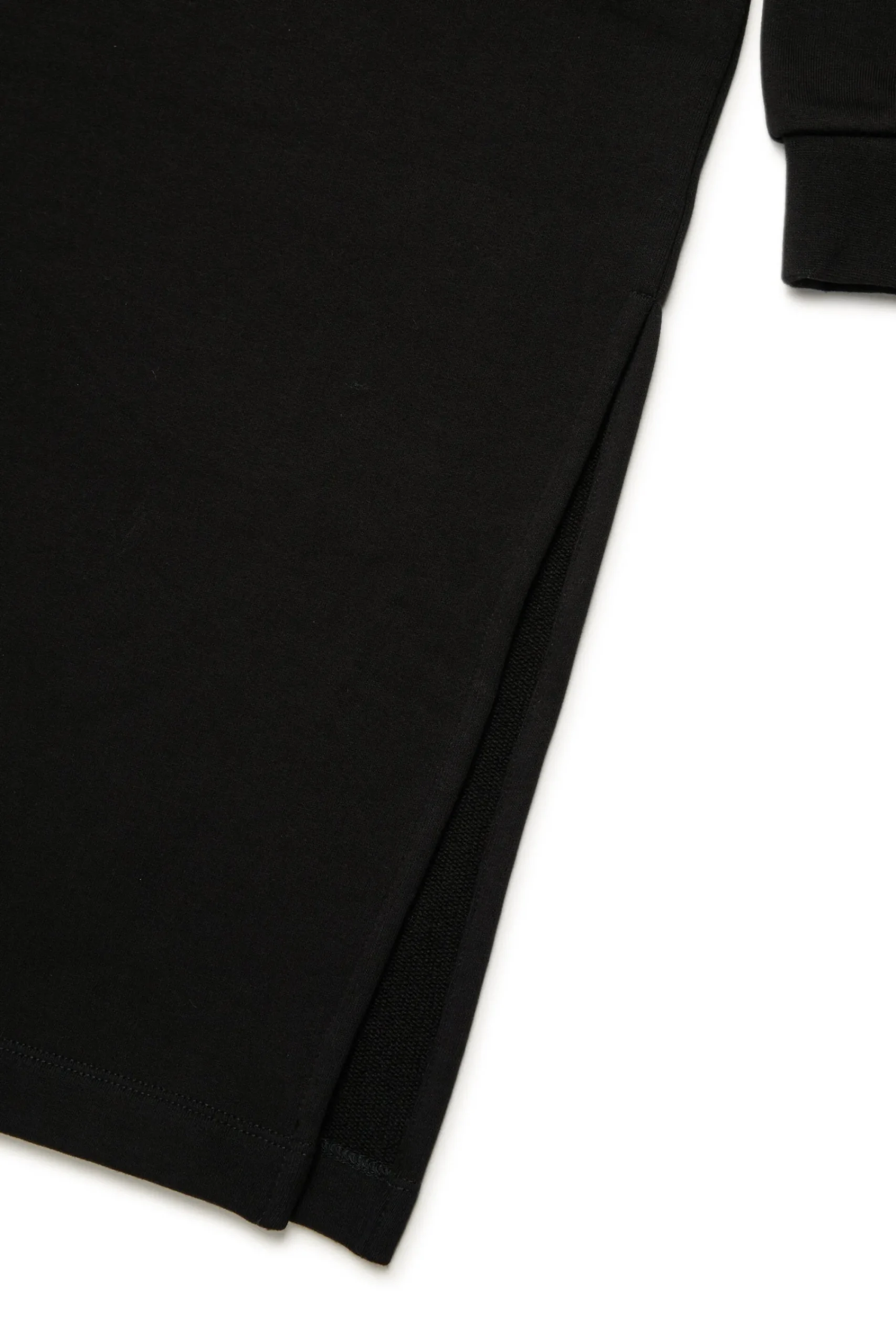 Dresses>DIESEL Maxi sweatshirt dress with embroidered oval D logo black