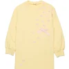 Dresses>N°21 Maxi-sweatshirt dress with bows cream yellow