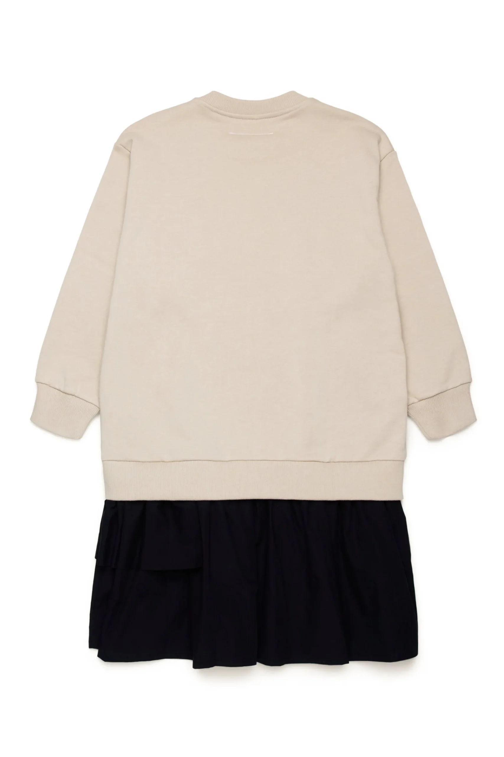 Dresses>MM6 MAISON MARGIELA Maxi-sweatshirt dress with double flounce beige