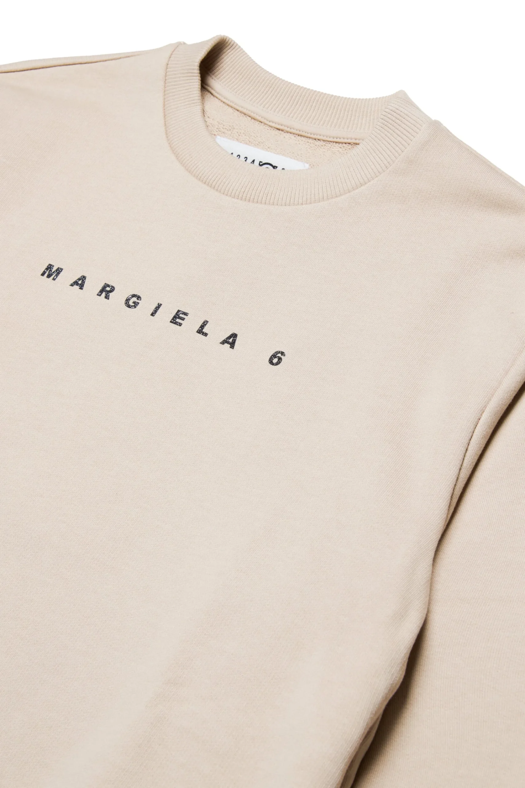 Dresses>MM6 MAISON MARGIELA Maxi-sweatshirt dress with double flounce beige