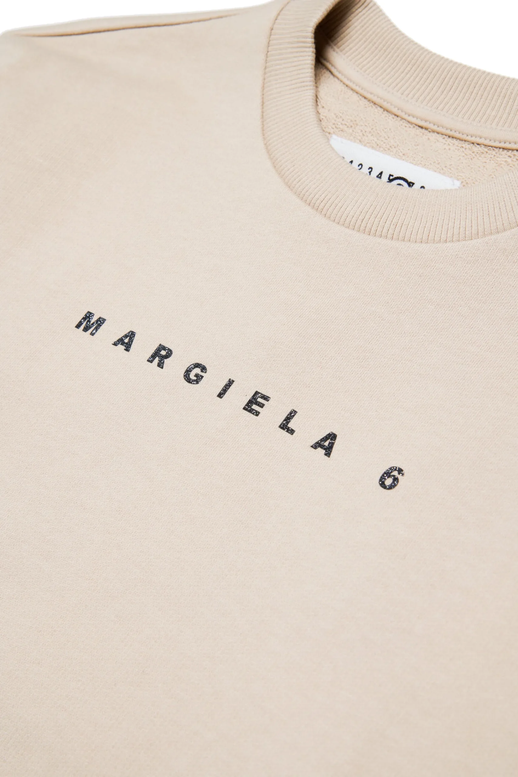 Dresses>MM6 MAISON MARGIELA Maxi-sweatshirt dress with double flounce beige
