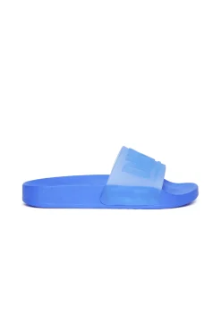 Logomania | Logomania>DIESEL Mayemi branded slide slippers princess blue
