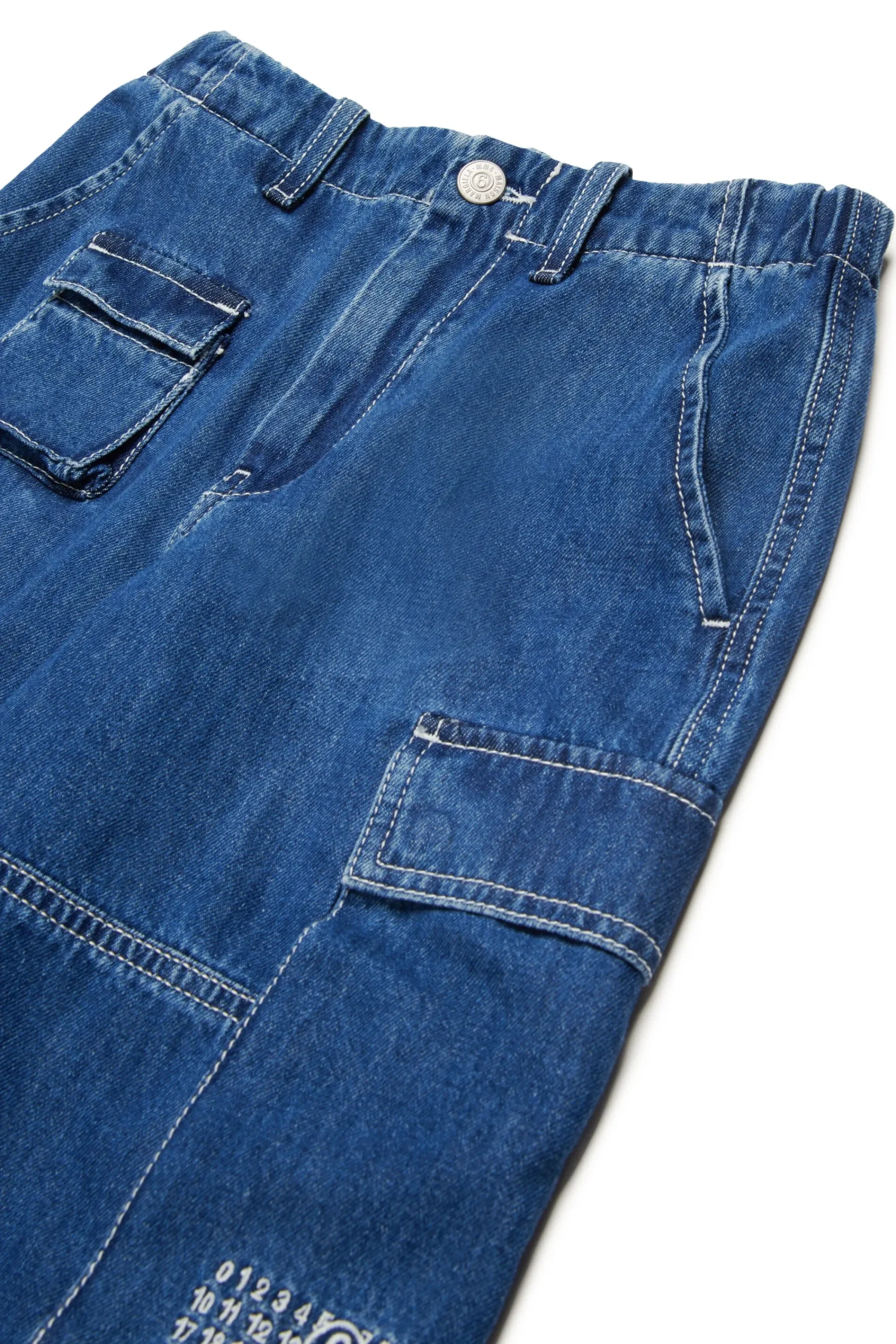 Shorts | Denim-Mania>MM6 MAISON MARGIELA Medium cargo shorts blue denim