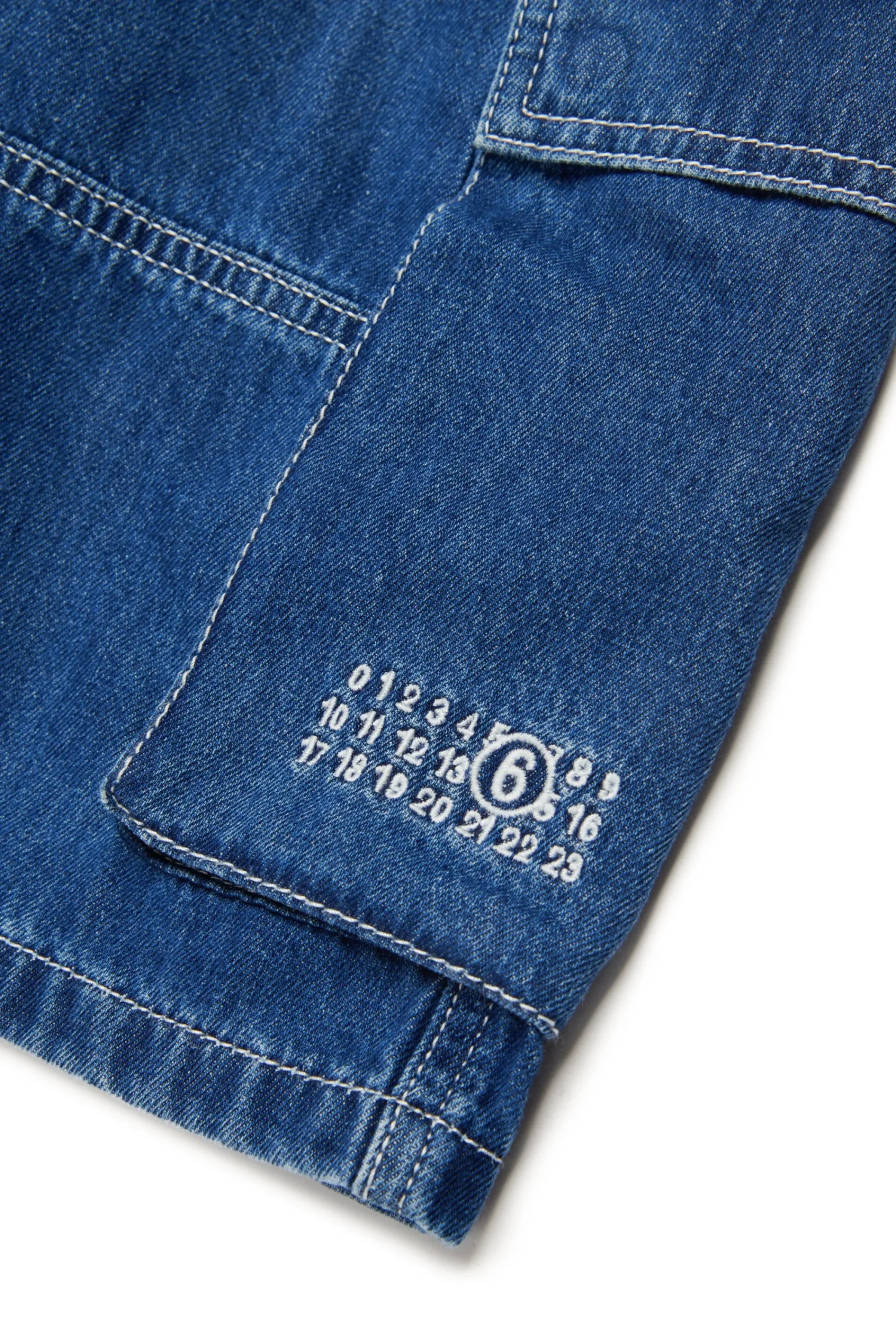 Shorts | Denim-Mania>MM6 MAISON MARGIELA Medium cargo shorts blue denim