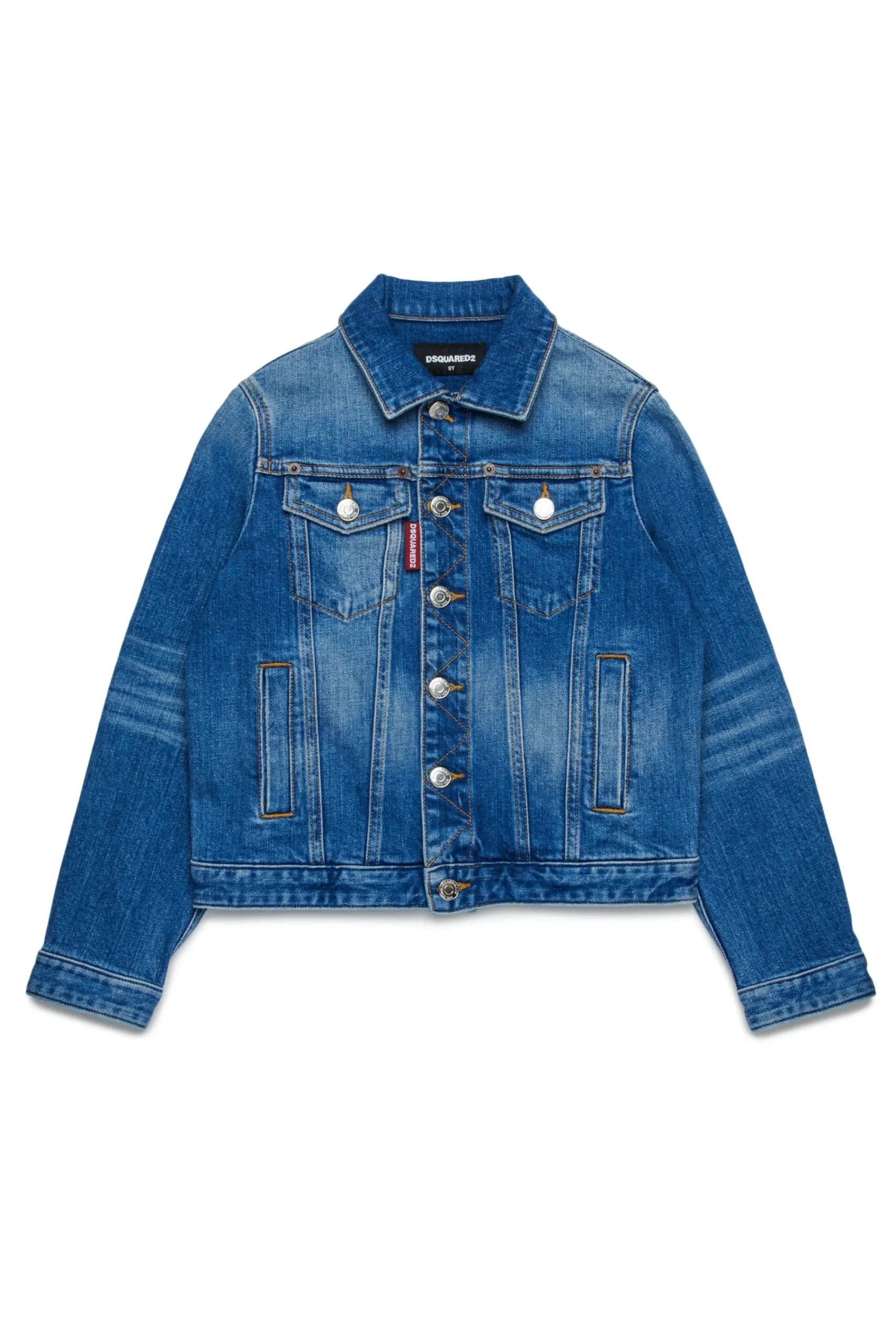 Jackets And Padded Jackets | Denim-Mania>DSQUARED2 Medium jacket with abrasions blue denim