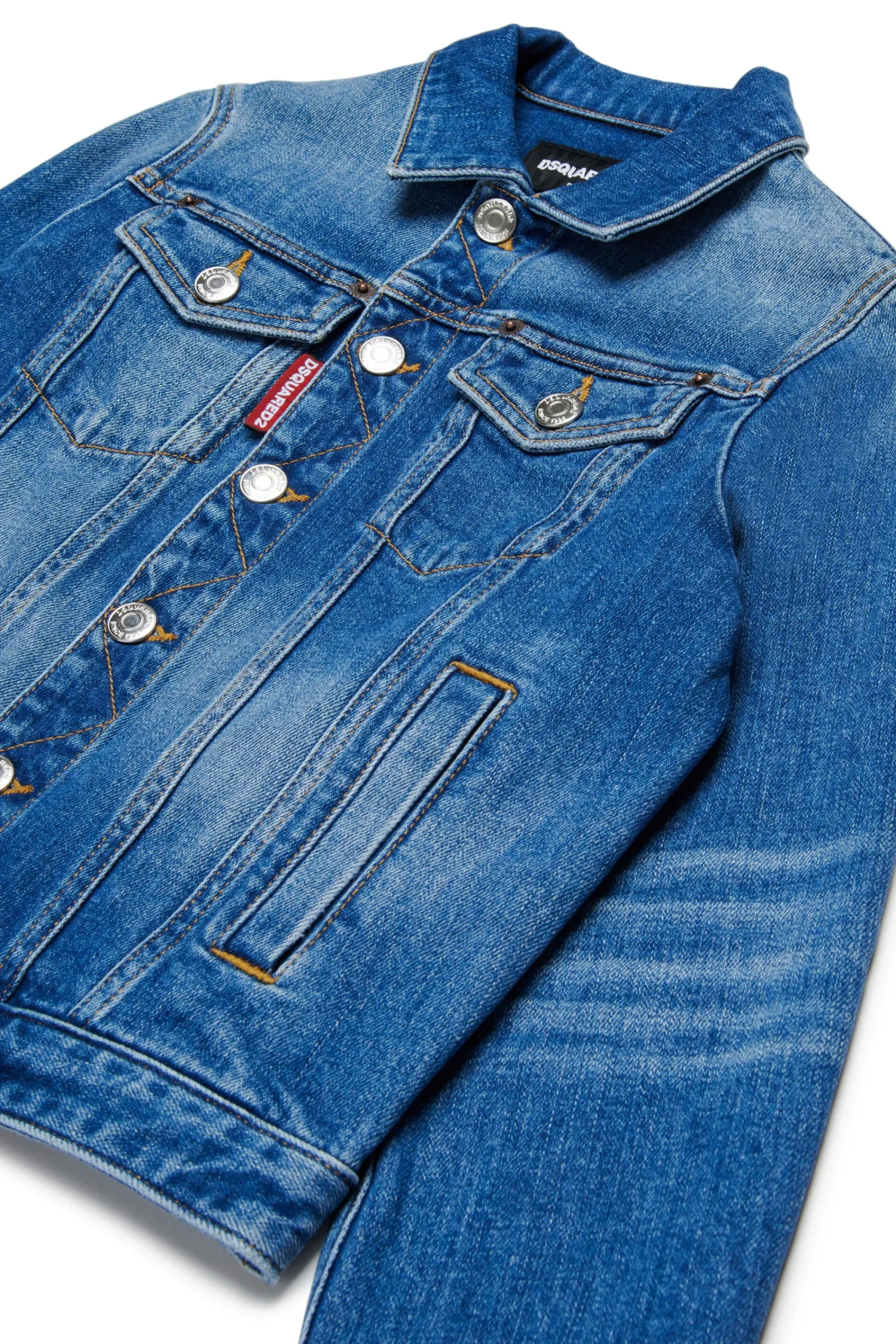 Jackets And Padded Jackets | Denim-Mania>DSQUARED2 Medium jacket with abrasions blue denim