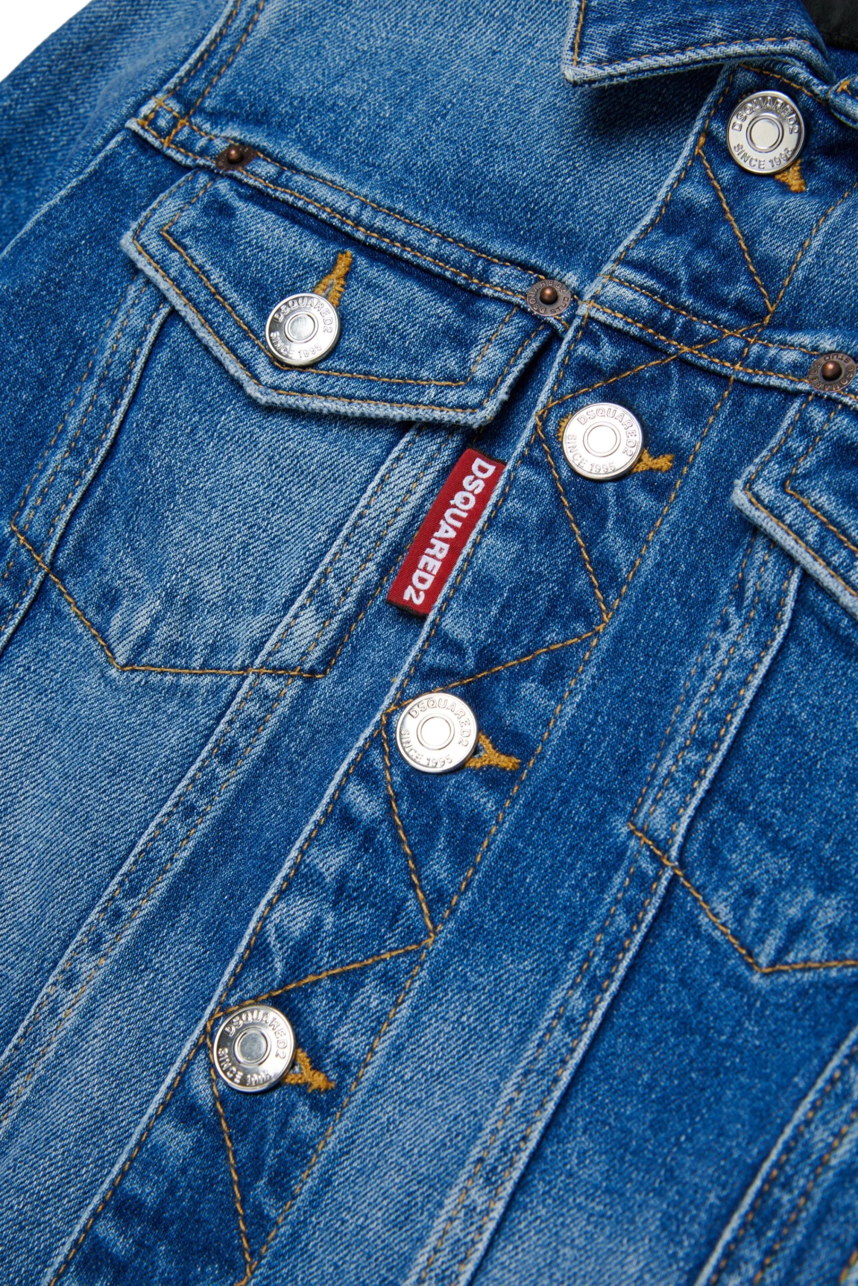 Jackets And Padded Jackets | Denim-Mania>DSQUARED2 Medium jacket with abrasions blue denim