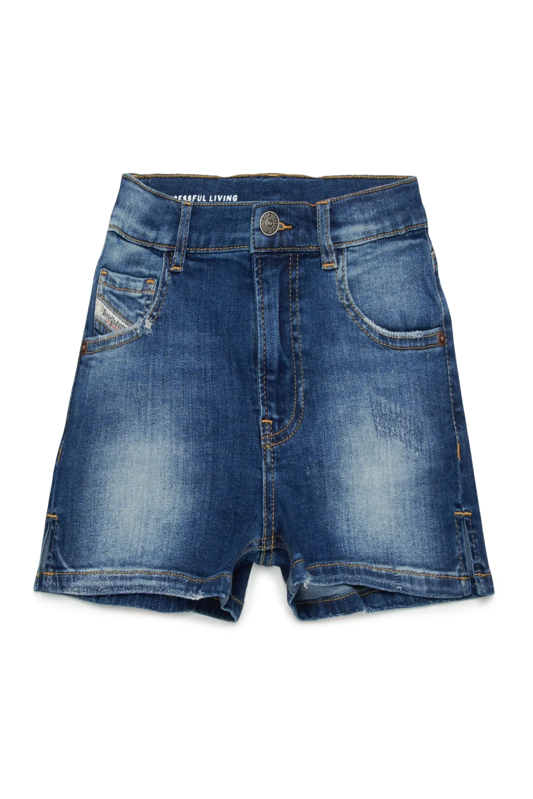 Shorts>DIESEL Medium shorts with rips blue denim
