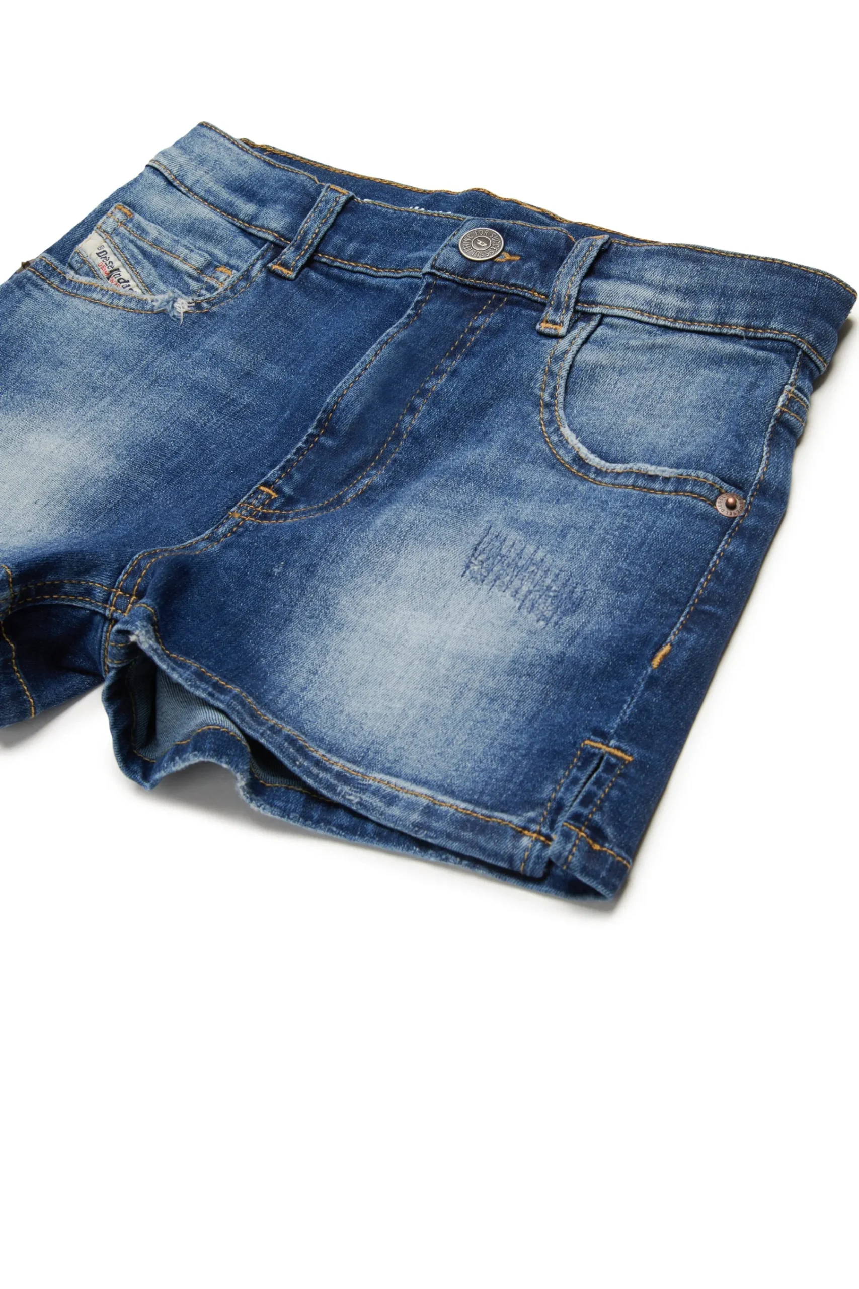 Shorts>DIESEL Medium shorts with rips blue denim