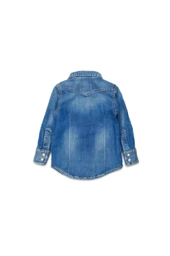 Shirts | Denim-Mania>DSQUARED2 Medium blue shaded denim shirt blue denim