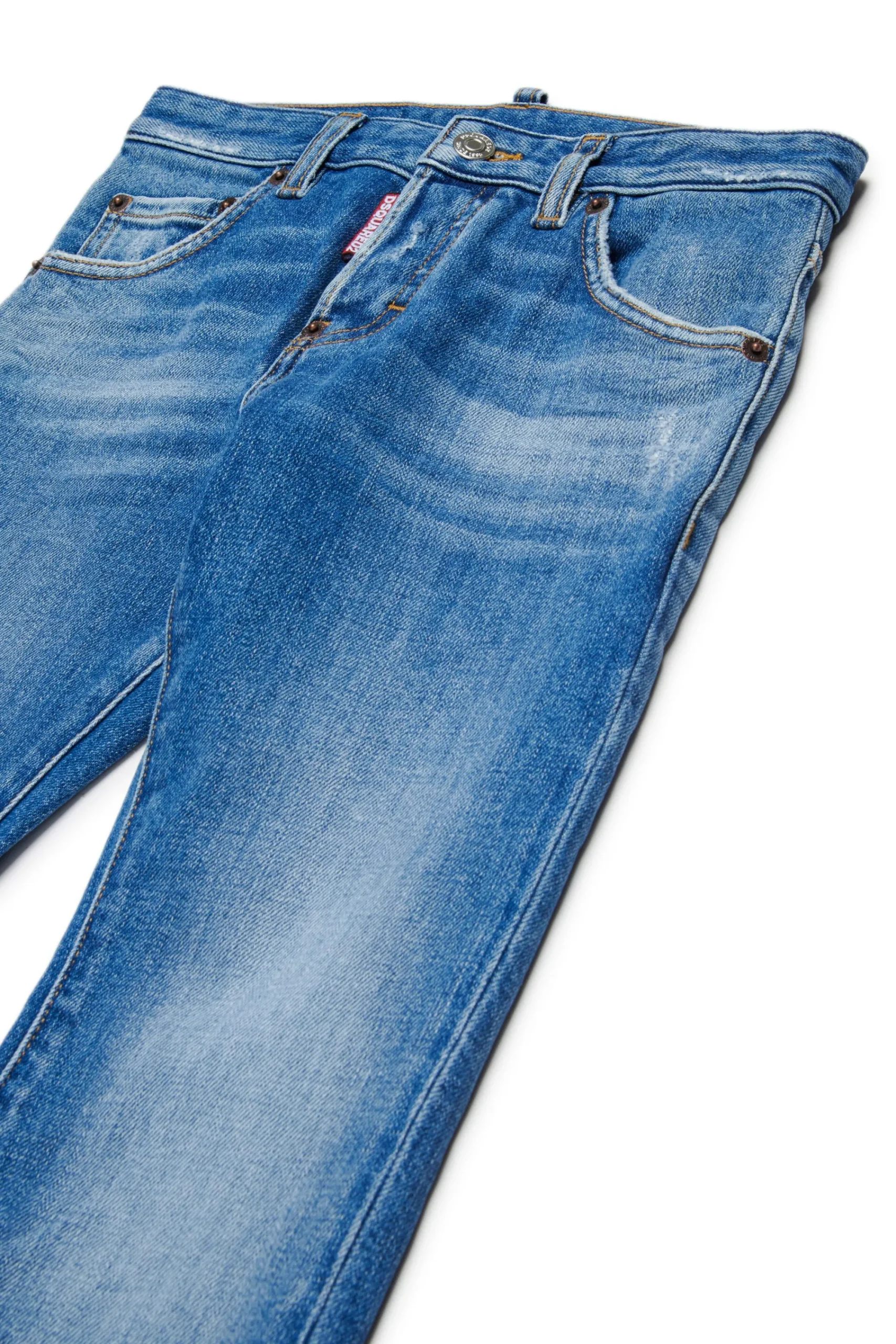 Denim-Mania | Denim-Mania>DSQUARED2 Medium blue skinny jeans with abrasions - Cool Guy blue denim