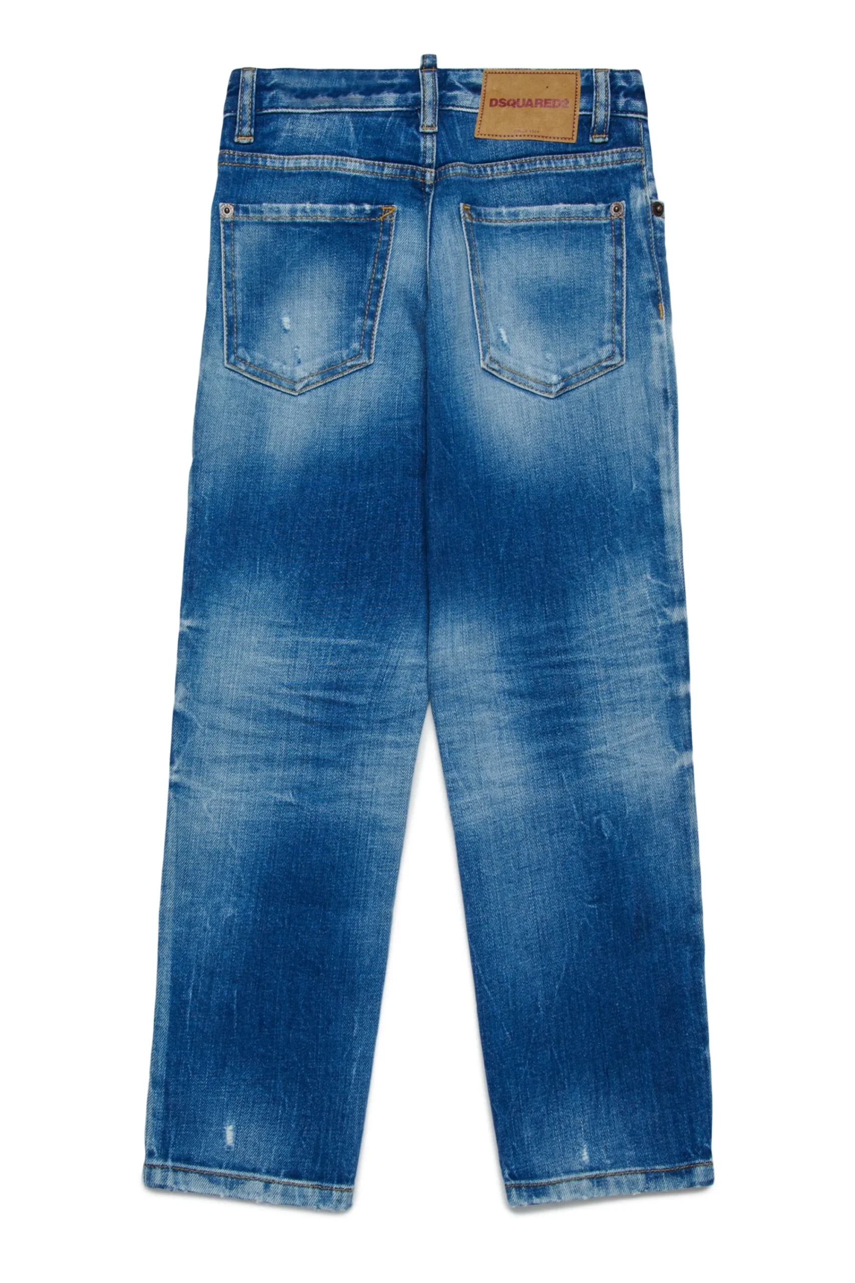 Jeans | Denim-Mania>DSQUARED2 Medium blue straight jeans with rips - Boss 10 blue denim