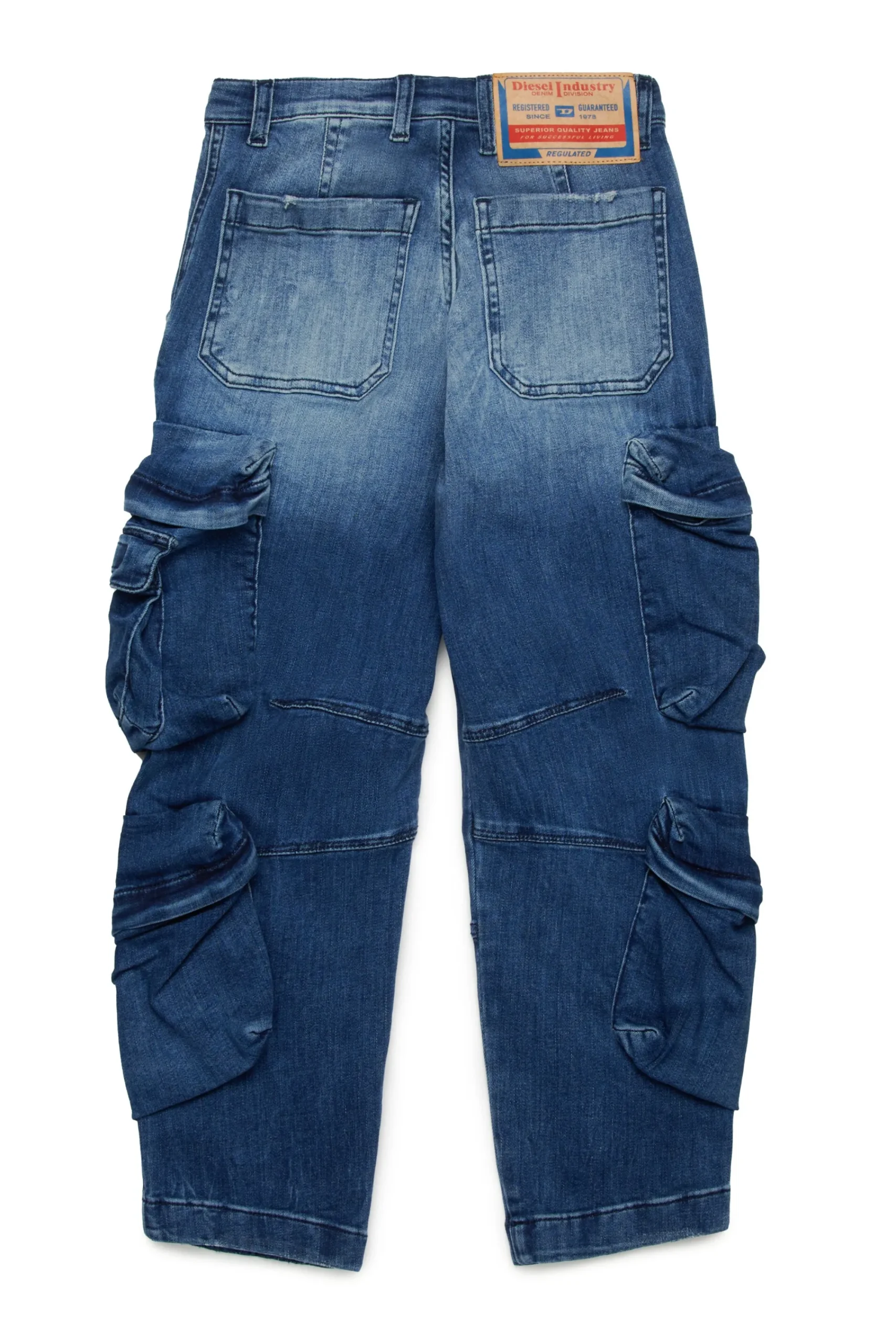 Denim-Mania | Denim-Mania>DIESEL Medium blue straight jeans with rips - D-Fish blue denim