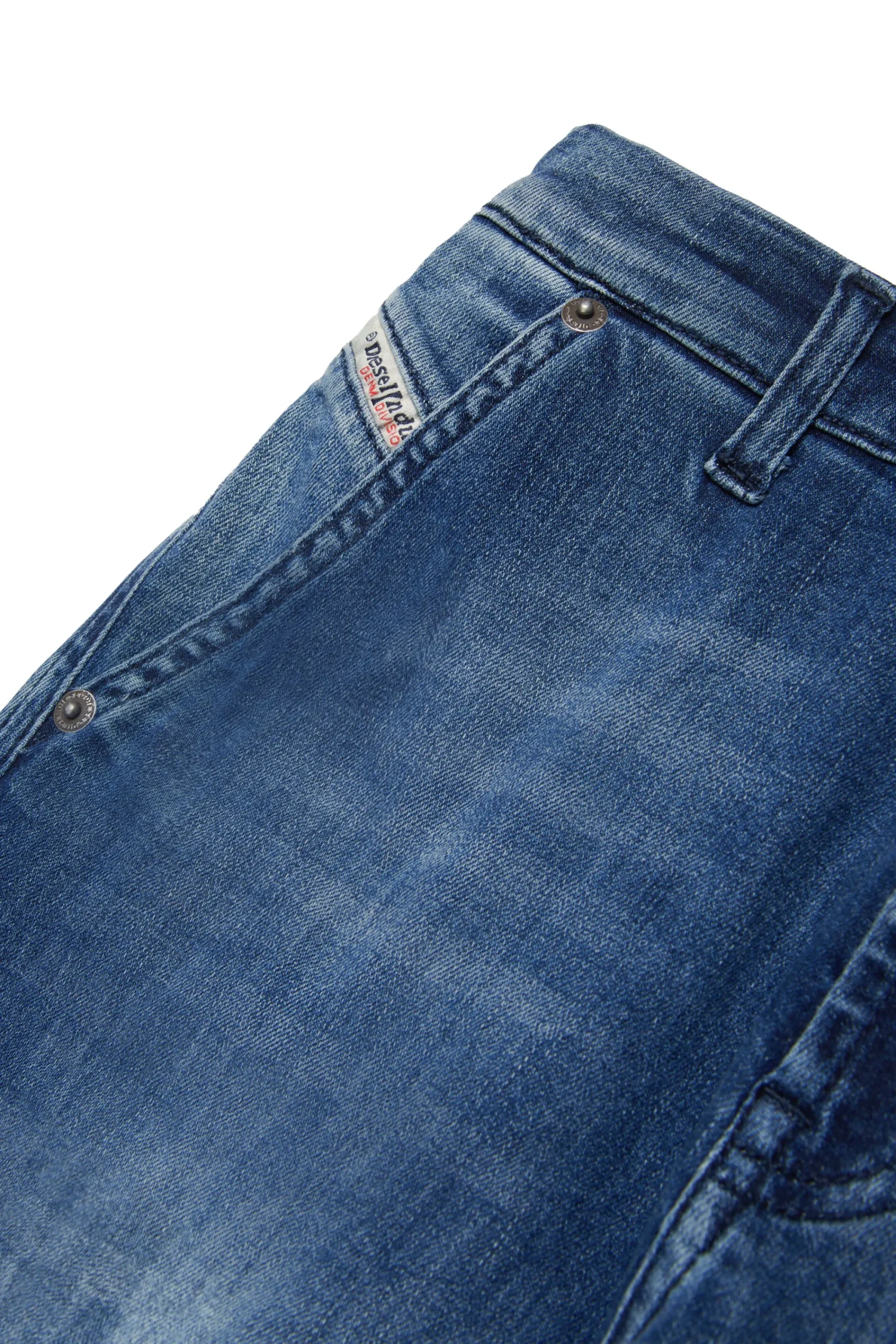 Denim-Mania | Denim-Mania>DIESEL Medium blue straight jeans with rips - D-Fish blue denim