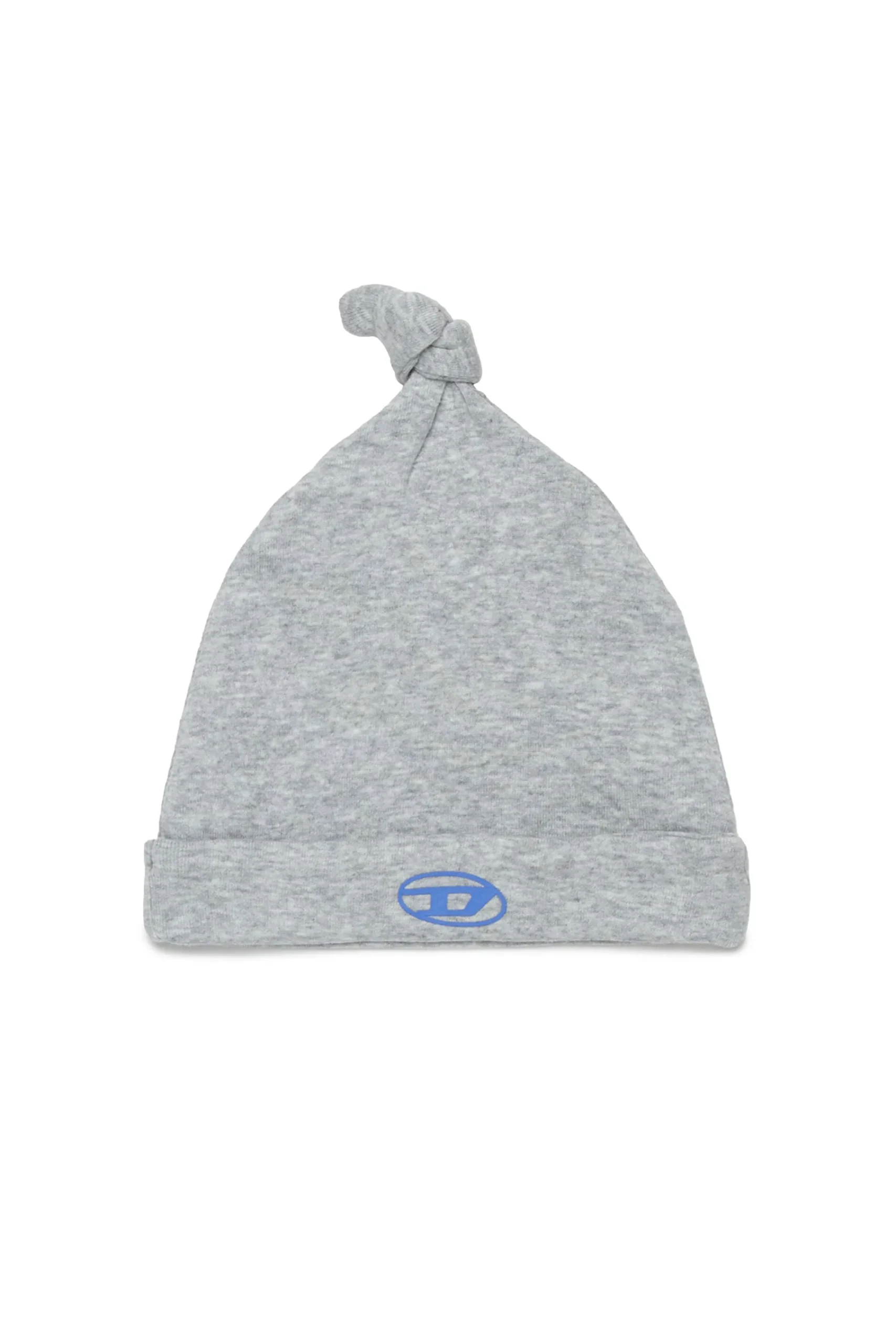 Newborn (0-12M) | Oval D By Diesel>DIESEL Micro ribbing beanie with Oval D logo grey melange