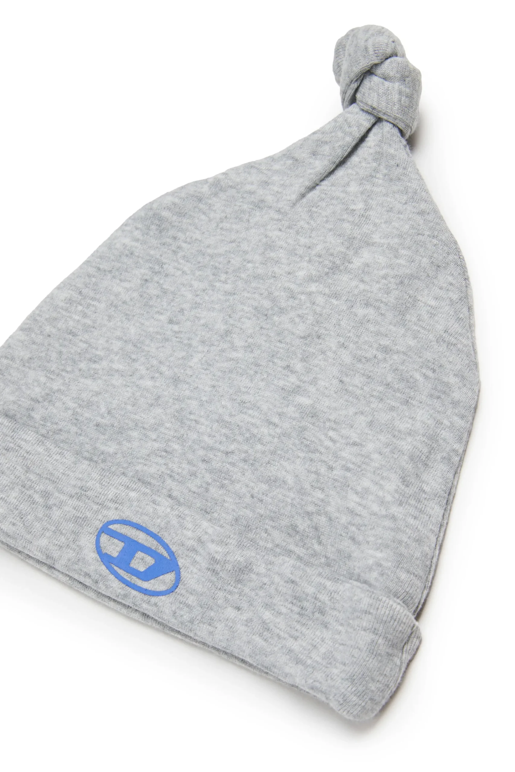 Newborn (0-12M) | Oval D By Diesel>DIESEL Micro ribbing beanie with Oval D logo grey melange