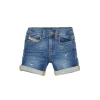 Denim-Mania | Denim-Mania>DIESEL Mid-blue JoggJeans® shorts with breaks blue denim