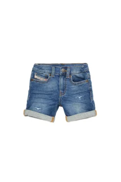 Denim-Mania | Denim-Mania>DIESEL Mid-blue JoggJeans® shorts with breaks blue denim