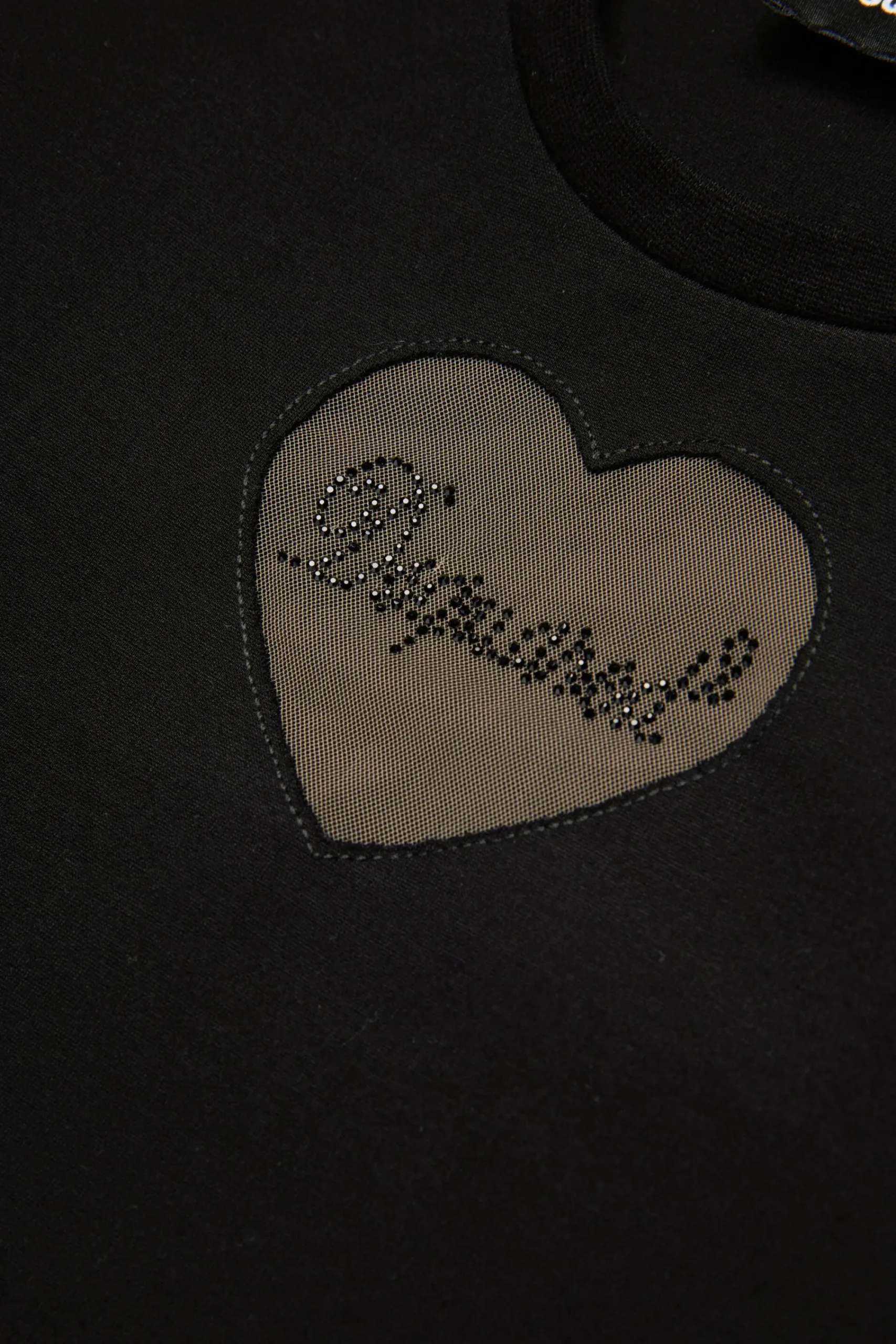 Dresses>DSQUARED2 Milano knit dress with tulle heart black