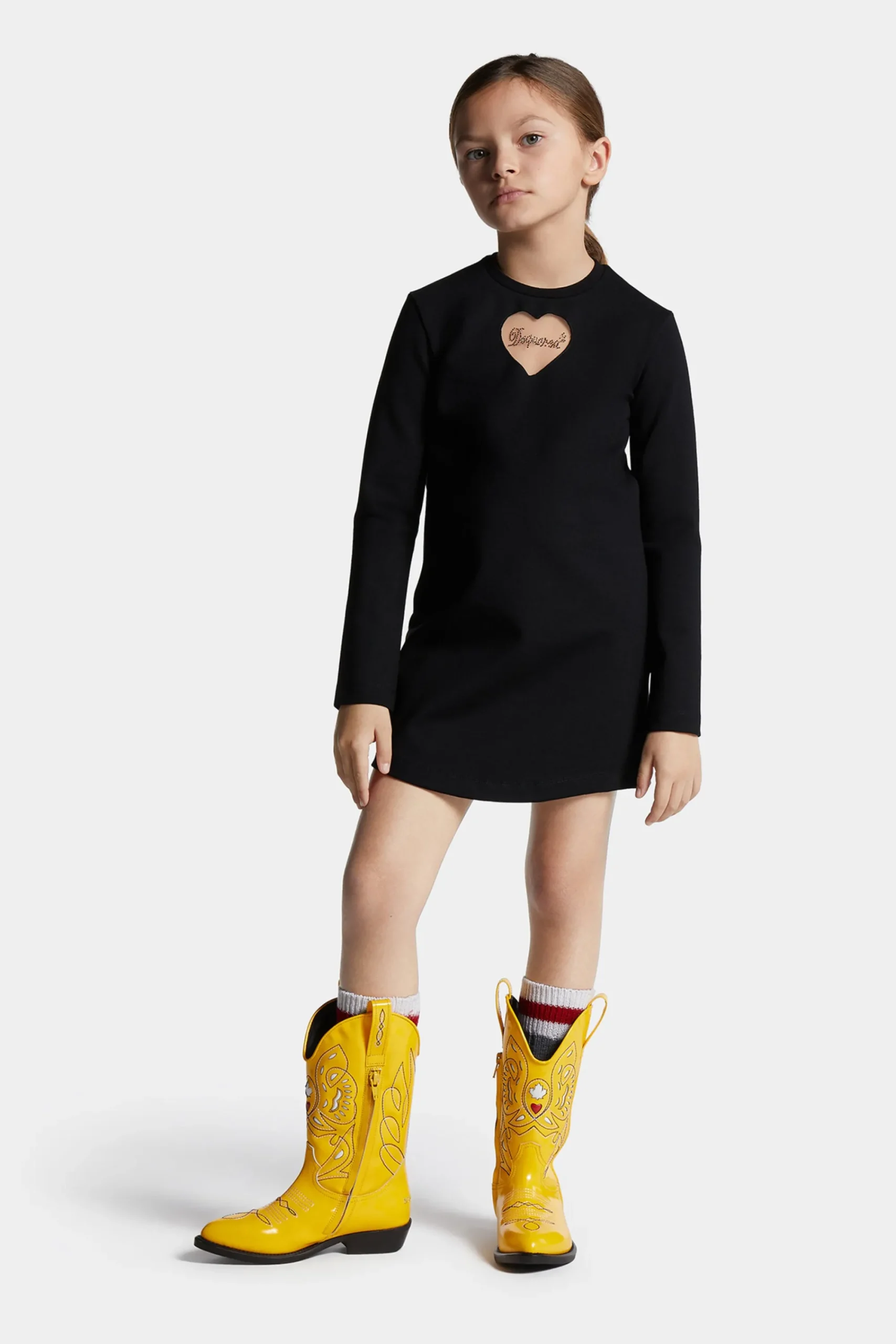 Dresses>DSQUARED2 Milano knit dress with tulle heart black