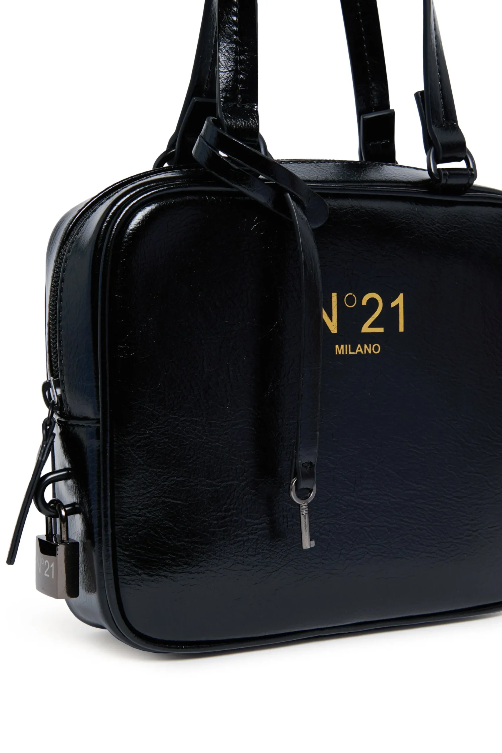 Bags And Backpacks>N°21 Mini imitation leather bowling bag black