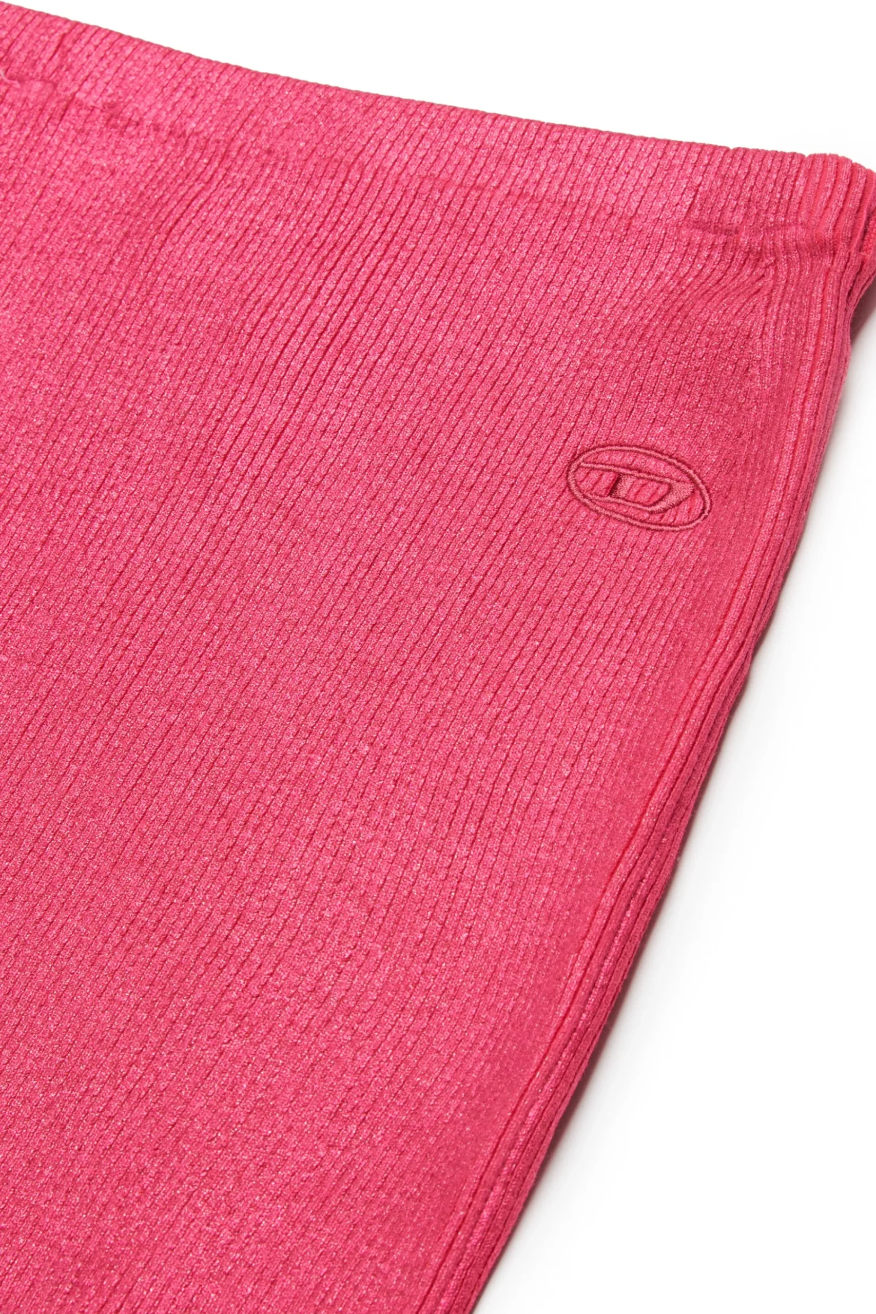 Skirts>DIESEL Mylar-effect ribbed knit skirt strawberry pink