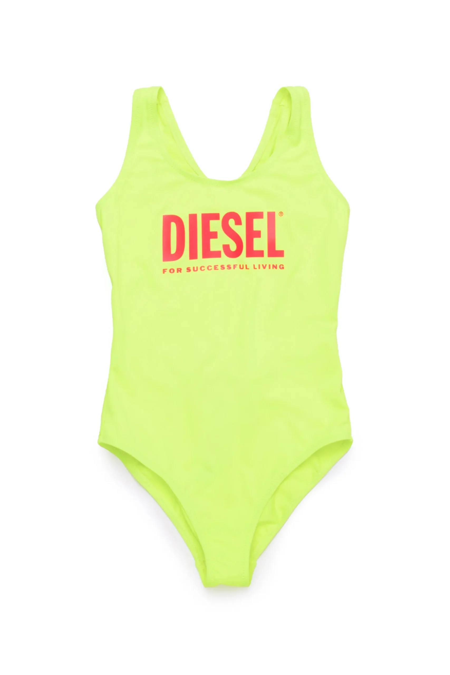 Swimwear | Logomania>DIESEL One-piece swimsuit fluo with institutional logo fluo yellow
