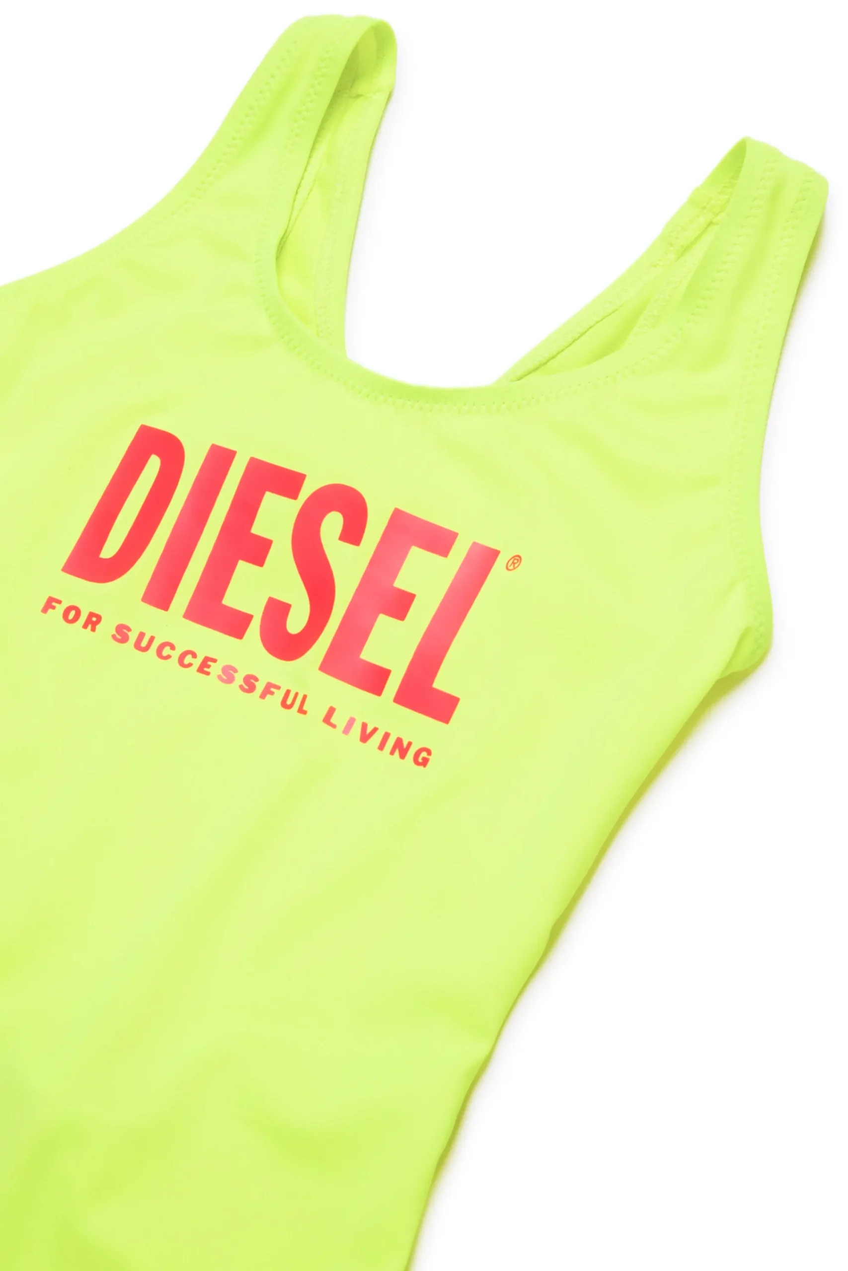 Swimwear | Logomania>DIESEL One-piece swimsuit fluo with institutional logo fluo yellow