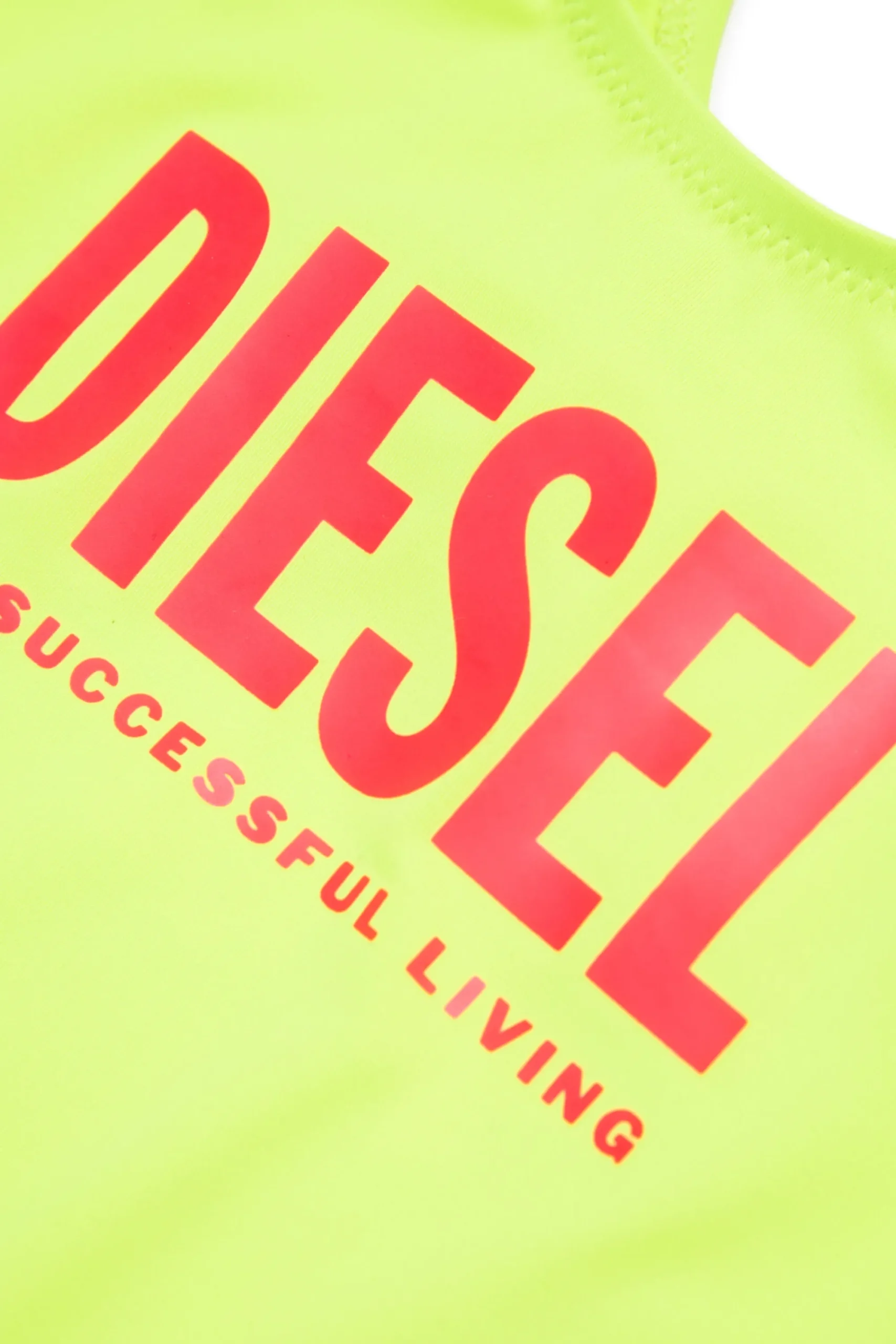Swimwear | Logomania>DIESEL One-piece swimsuit fluo with institutional logo fluo yellow