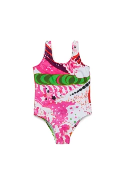 Swimwear | Swimwear>DSQUARED2 One-piece swimsuit Psychedelic Dreams slime green