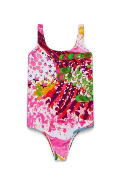 Swimwear | Swimwear>DSQUARED2 One-piece swimsuit Psychedelic Dreams slime green