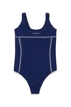 Swimwear | Swimwear>MARNI One-piece swimsuit with institutional logo blue navy