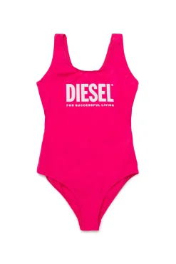 Swimwear | Logomania>DIESEL One-piece swimsuit with institutional logo candy pink