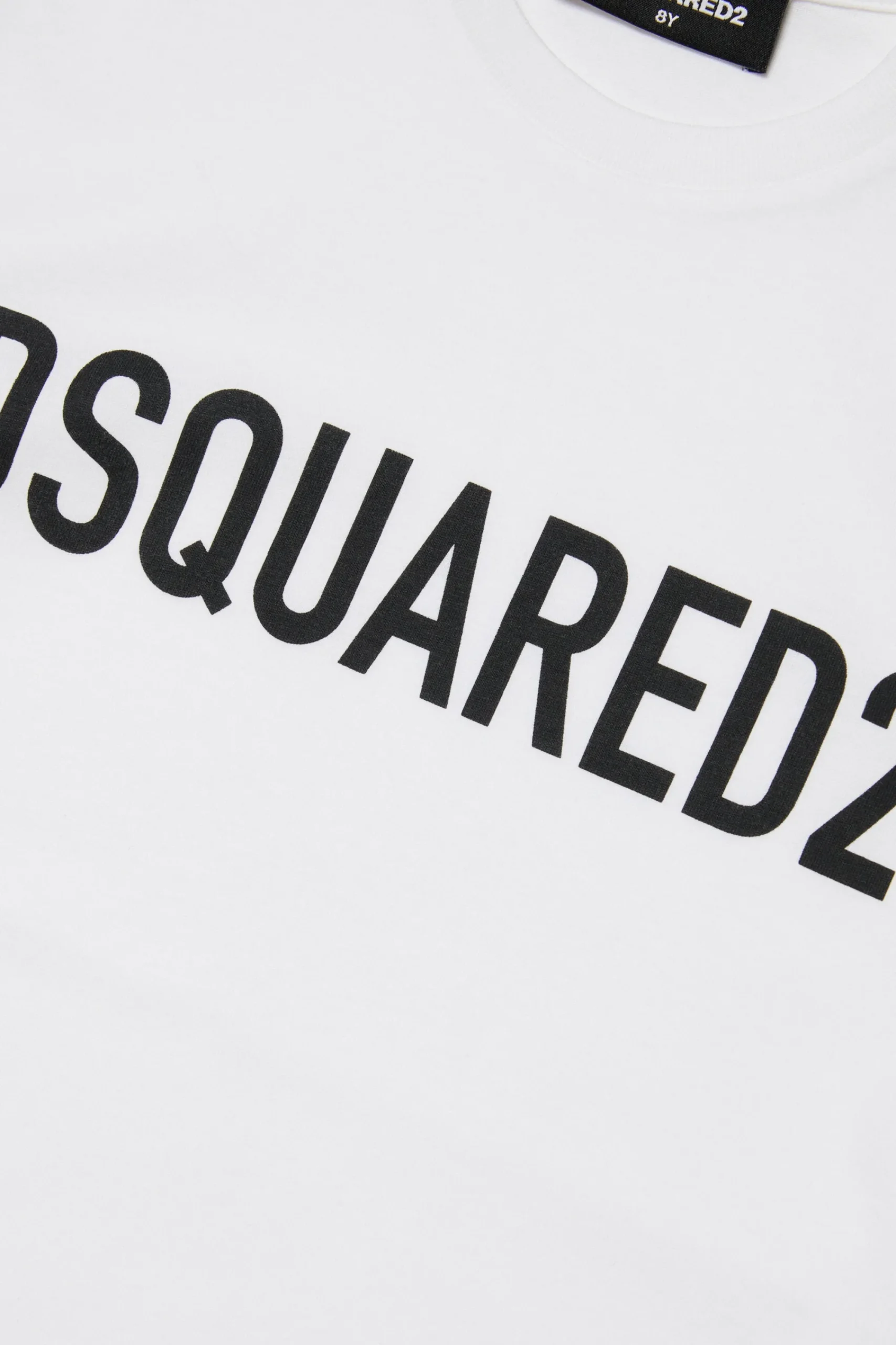T-Shirts | T-Shirts>DSQUARED2 Organic cotton jersey crewneck t-shirt with logo white