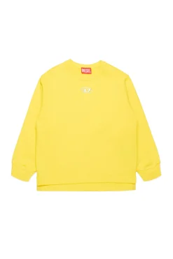 Sweatshirts>DIESEL Oval D branded crew-neck sweatshirt lemon yellow