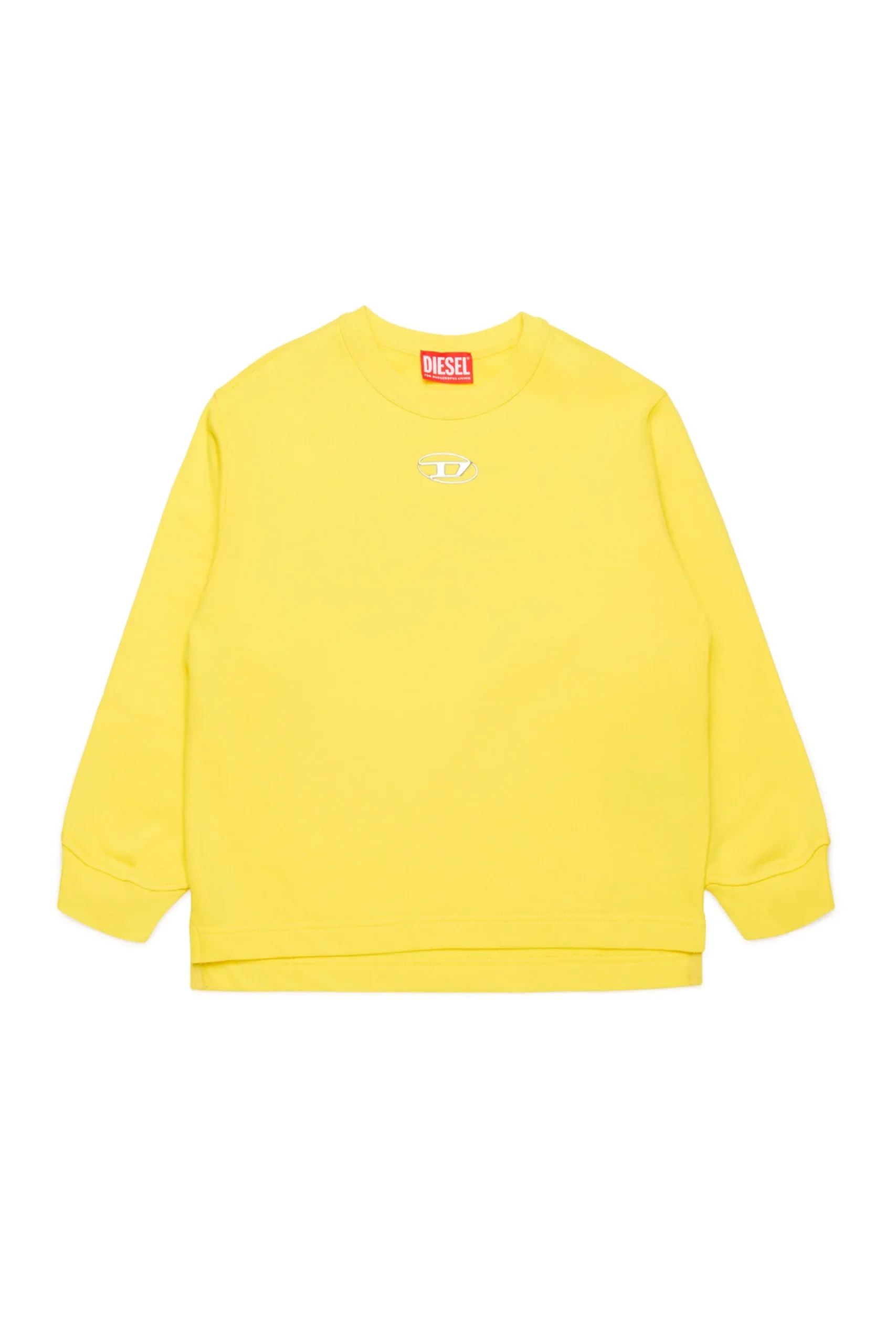 Sweatshirts>DIESEL Oval D branded crew-neck sweatshirt lemon yellow